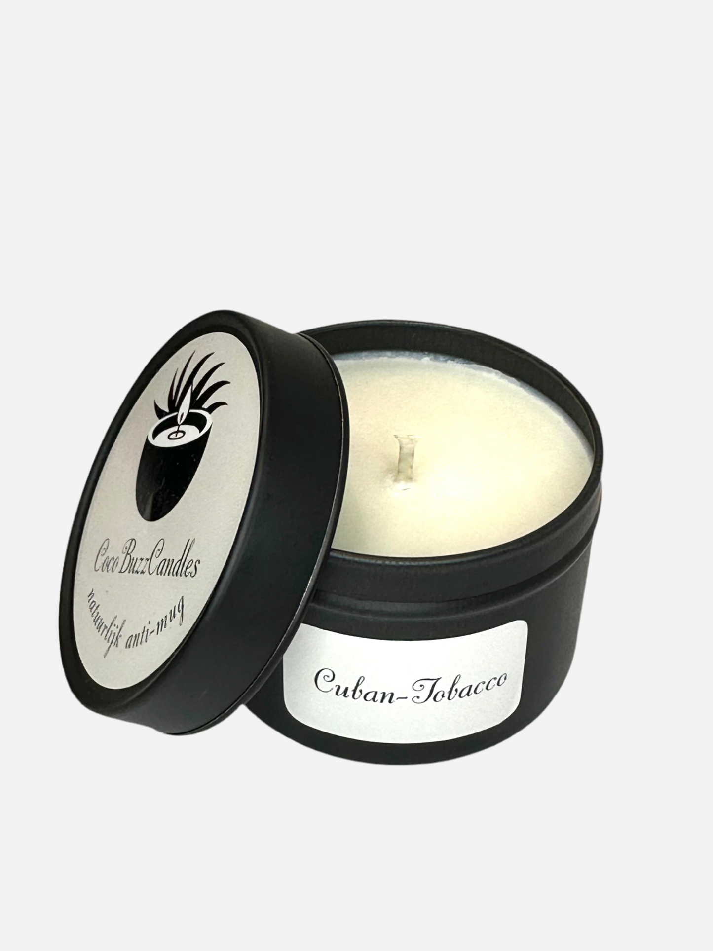 Cocobuzz Anti-Mug Geurkaars in zes heerlijke geuren, gemaakt van natuurlijke kokosolie en raapzaadolie, zonder paraffine, soja, palm, bijenwas of synthetische toevoegingen.