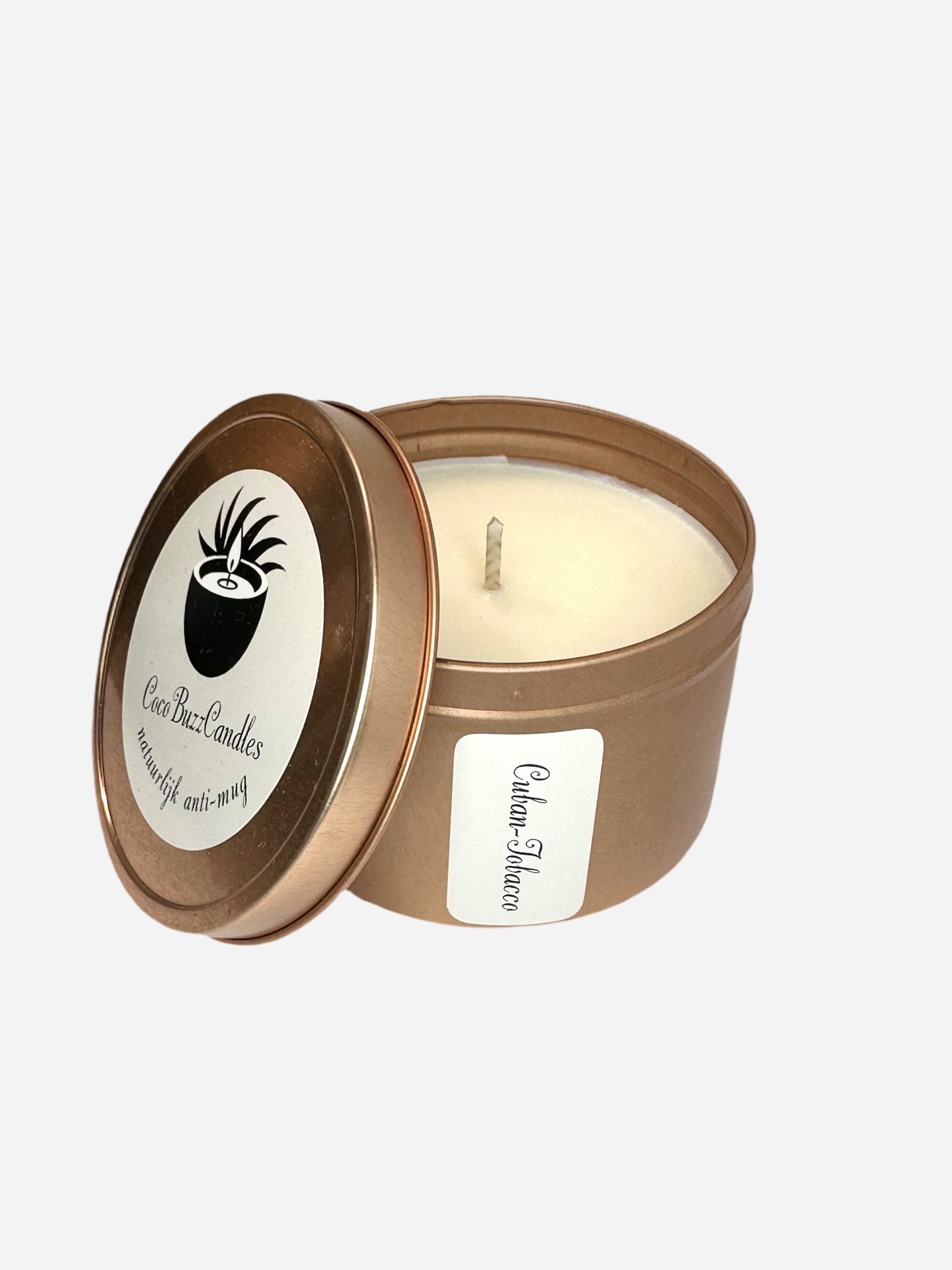 Cocobuzz Anti-Mug Geurkaars in zes heerlijke geuren, gemaakt van natuurlijke kokosolie en raapzaadolie, zonder paraffine, soja, palm, bijenwas of synthetische toevoegingen.